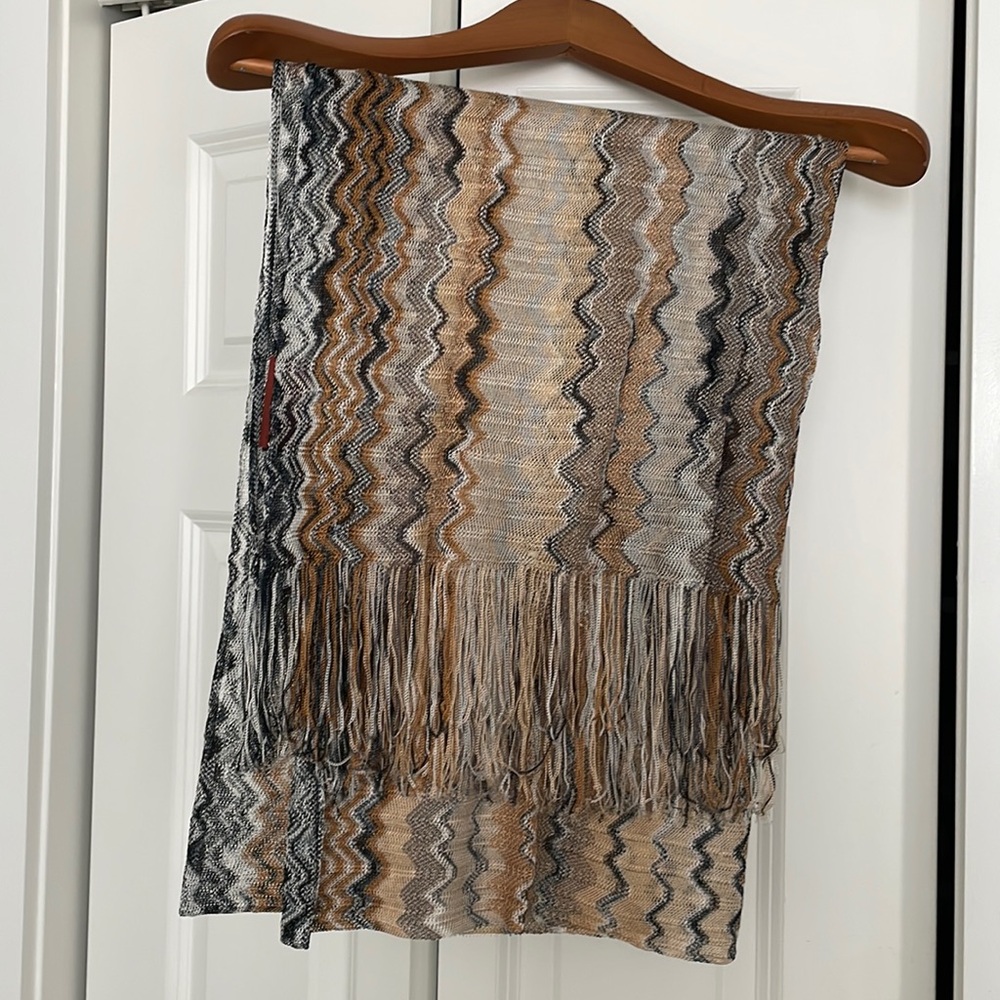 Missoni knit scarf with tassels